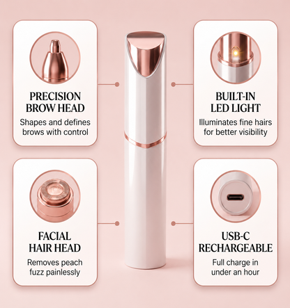 2 In 1 Facial & Eyebrow Hair Trimmer
